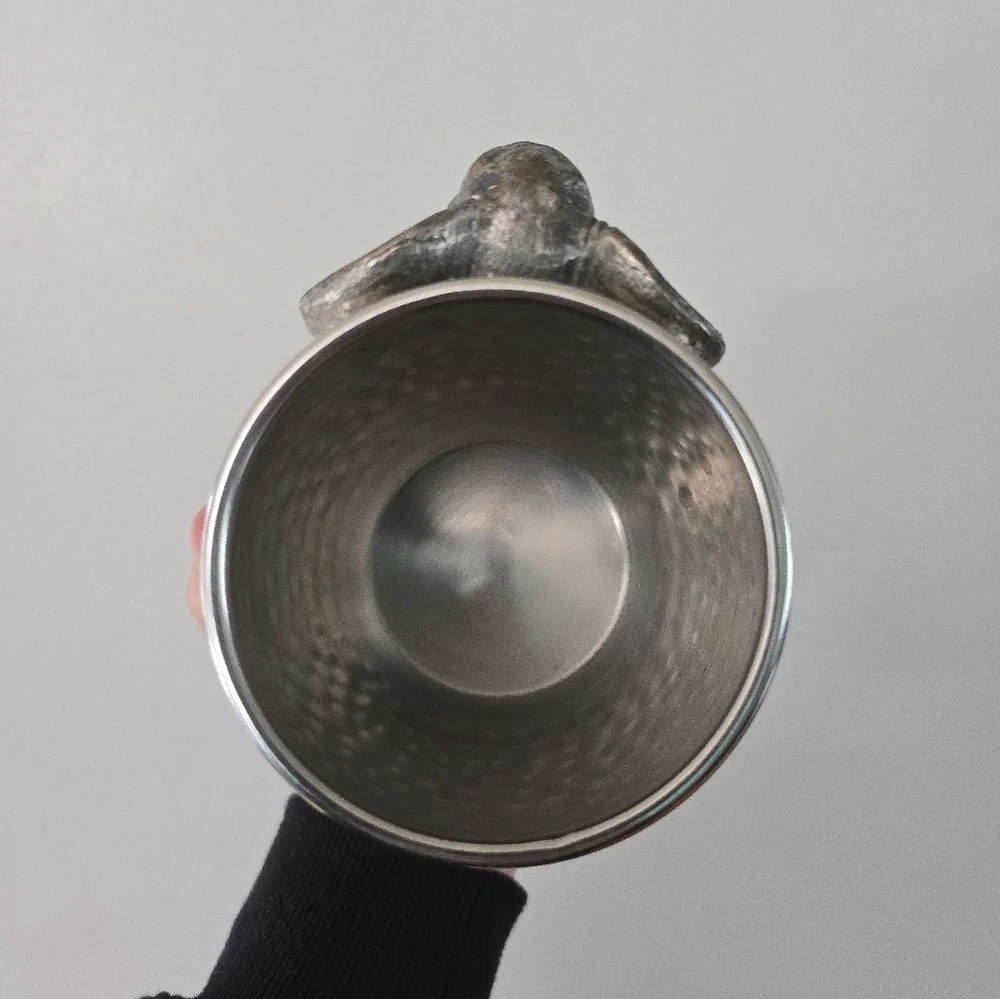 Pier 1 Imports Hammered Metal African Elephant Mug Cup